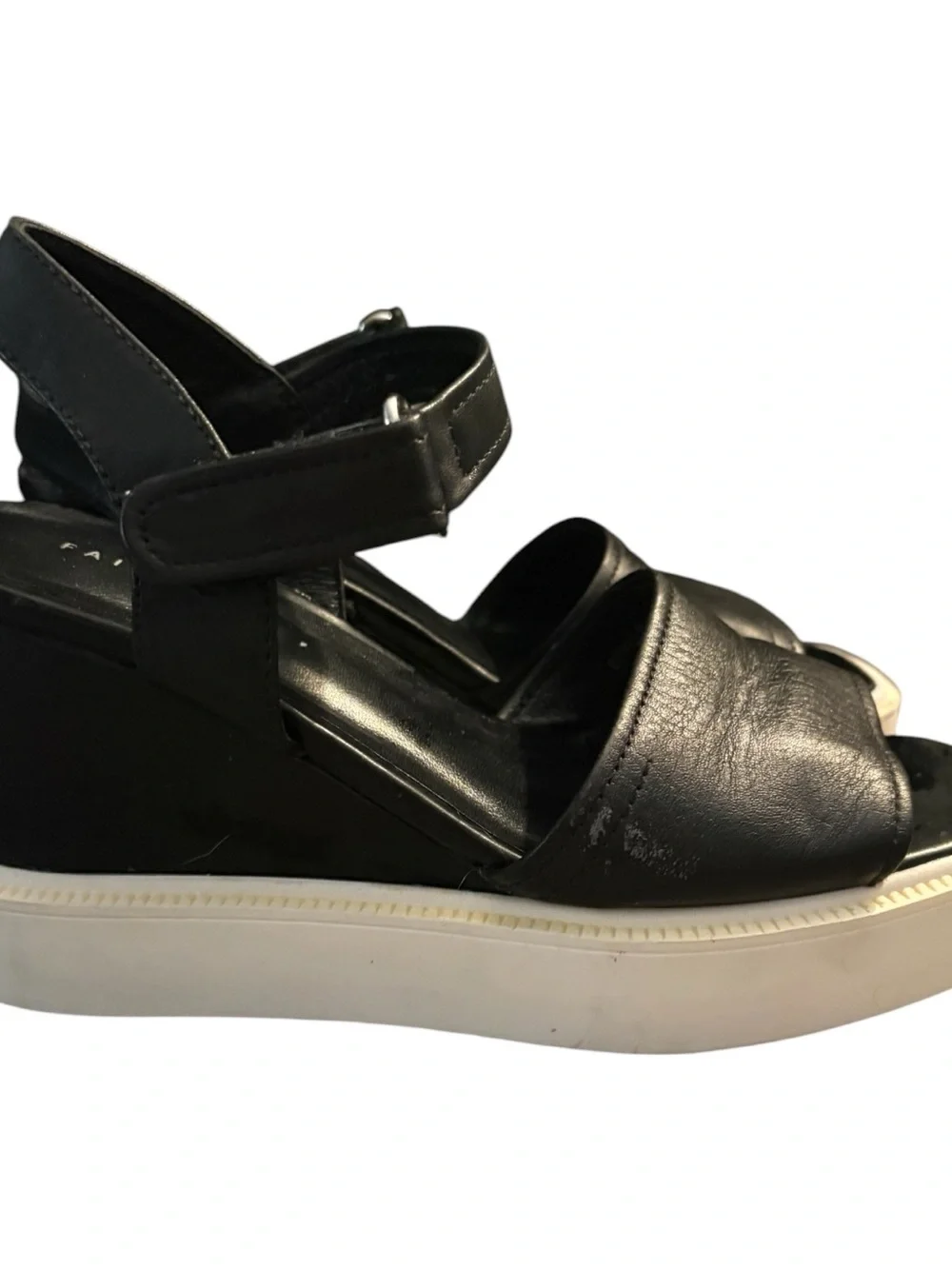 Black Platform Sandals with Ankle Strap